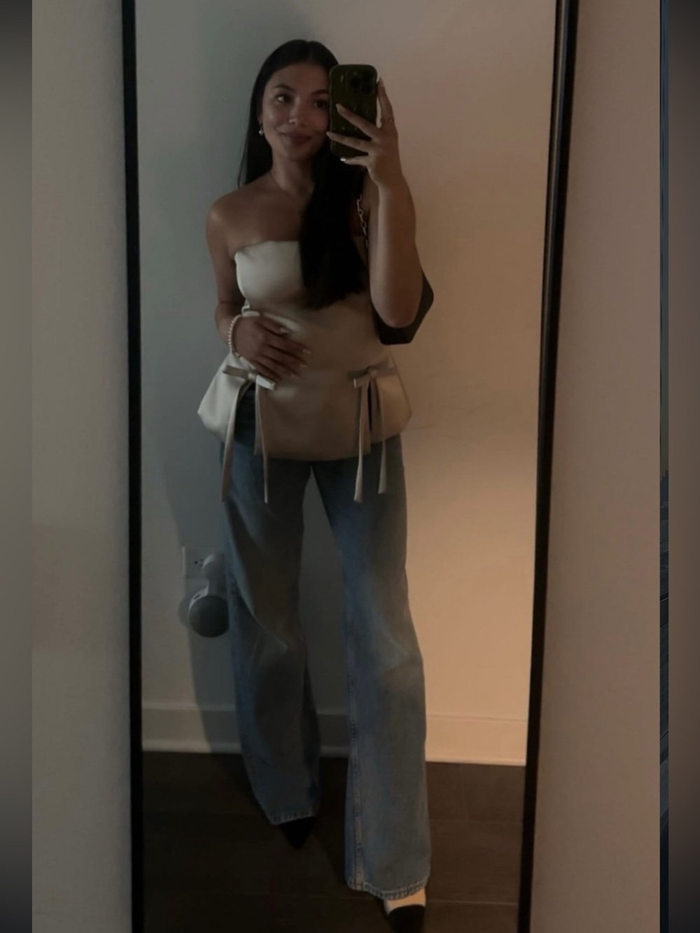Zara coquette strapless top
